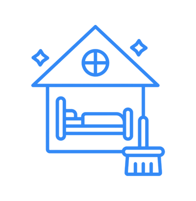 Icon representing Airbnb and holiday let cleaning for short-term rental properties.