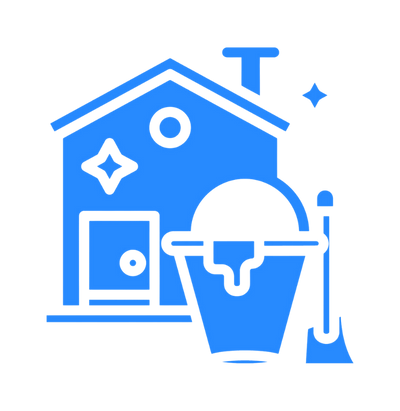 Icon representing residential or house cleaning services for homes.